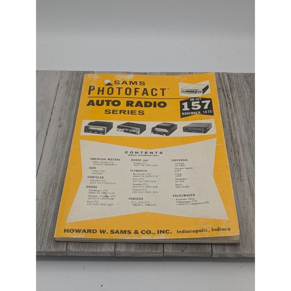 Original Sams PhotoFact Auto Radio Series Book AR-157 November 1973